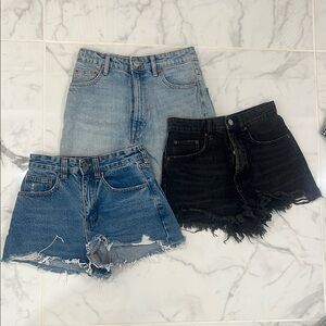 Set of 3 Denim Shorts and Skirt